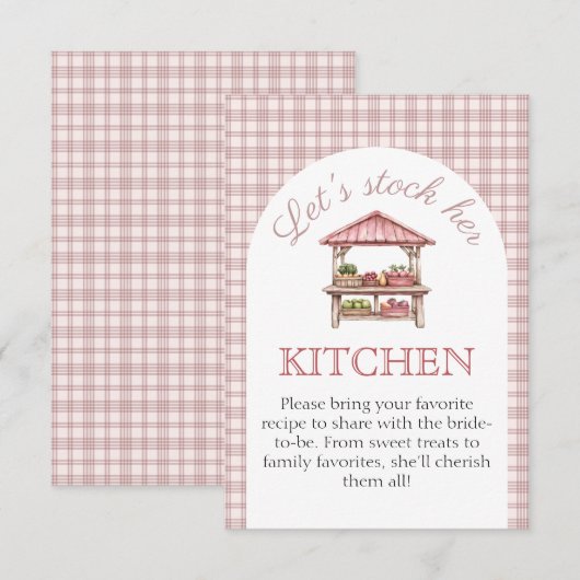 Stock haar Keuken Recept Vrijgezellenfeest kaart (Voorkant / Achterkant)