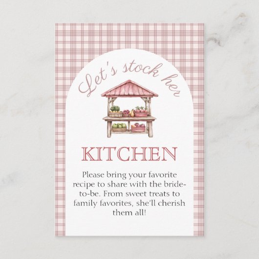 Stock haar Keuken Recept Vrijgezellenfeest kaart (Voorkant)