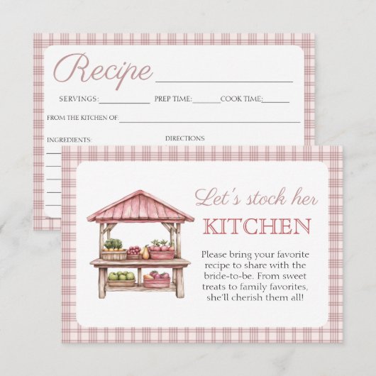 Stock haar Keuken Recept Vrijgezellenfeest kaart (Voorkant / Achterkant)