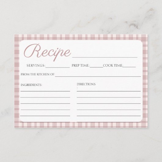 Stock haar Keuken Recept Vrijgezellenfeest kaart (Achterkant)