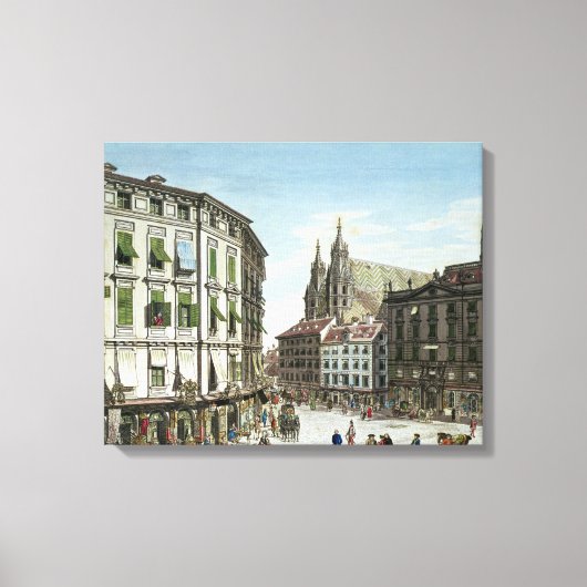 Stock-im-Eisen-Platz, met St. Stephan's Canvas Afdruk (Voorkant)