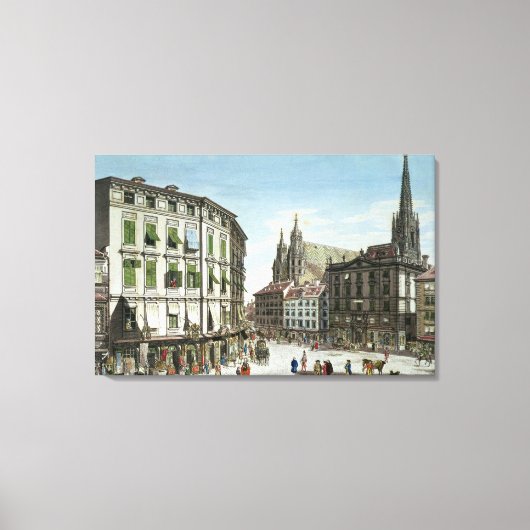 Stock-im-Eisen-Platz, met St. Stephan's Canvas Afdruk (Voorkant)