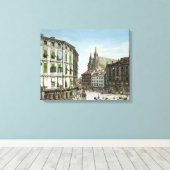 Stock-im-Eisen-Platz, met St. Stephan's Canvas Afdruk (Insitu (Houten vloer))