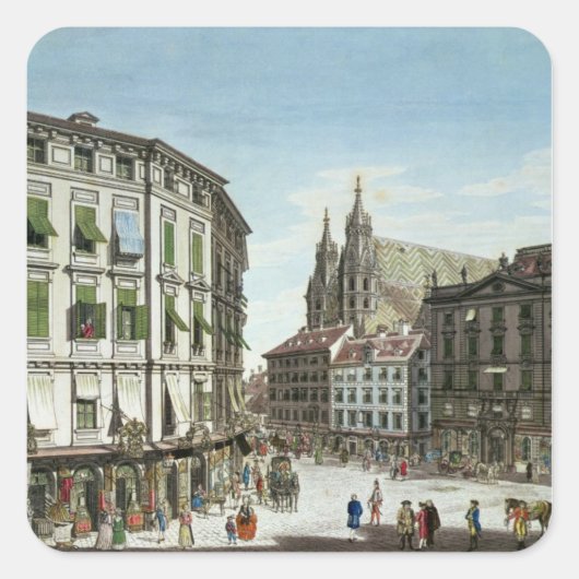 Stock-im-Eisen-Platz, met St. Stephan's Vierkante Sticker (Voorkant)