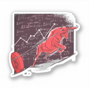Stock Market Bitcoin Trend Sticker