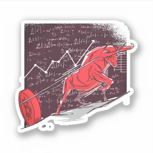Stock Market Bitcoin Trend Sticker (Voorkant)