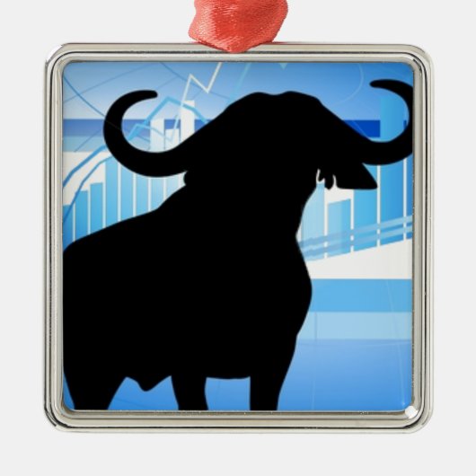 Stock Market Bull Metalen Ornament (Voorkant)