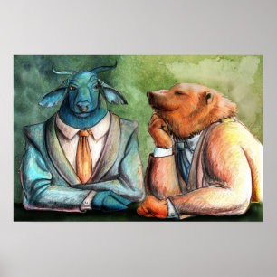 Stock Market door Portia St. Luke Poster