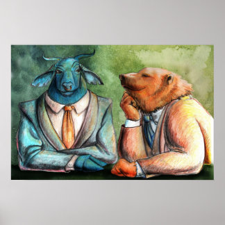 Stock Market door Portia St. Luke Poster