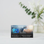 Stock Market Financial Graph | Business Hand Shake Visitekaartje (Staand voorkant)