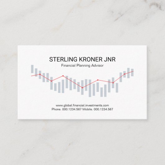Stock Market Graph Financial Consultant Visitekaartje (Voorkant)