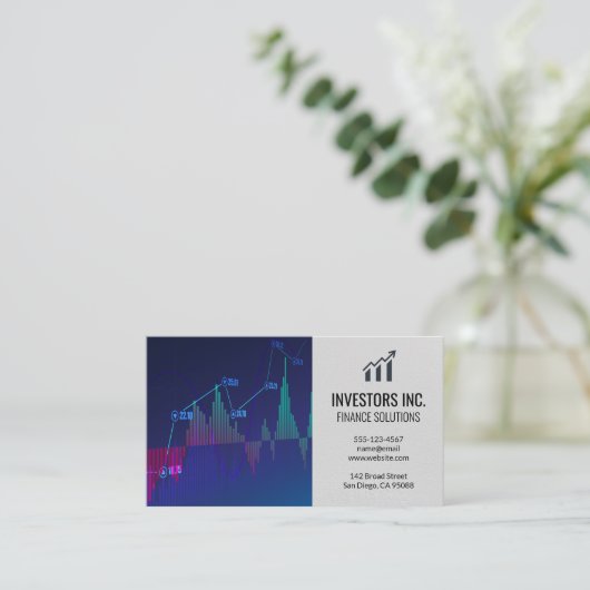 Stock Market Graph Visitekaartje (Staand voorkant)