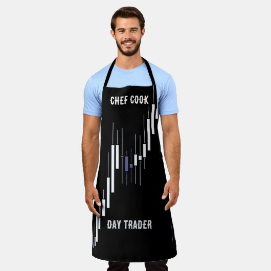 Stock Markt Kandelaar Grafiek Naam Monogram Schort (Gedragen)