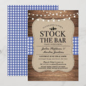 Stock The Bar Blauw Rustieke Navy Feest Uitnodigin Kaart (Voorkant / Achterkant)