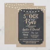 Stock The Bar Feest Koppel Bruiloft Jute Krijt Kaart (Voorkant / Achterkant)