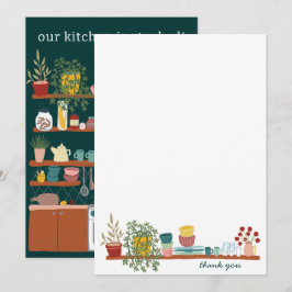 STOCK THE KITCHEN Bridal Shower CUSTOM Cute Bedankkaart