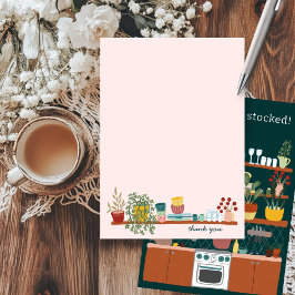 STOCK THE KITCHEN Bridal Shower CUSTOM Cute Bedankkaart