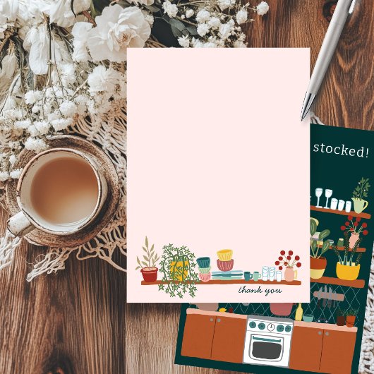 STOCK THE KITCHEN Bridal Shower CUSTOM Cute Bedankkaart