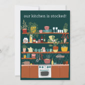 STOCK THE KITCHEN Bridal Shower CUSTOM Cute Bedankkaart (Achterkant)