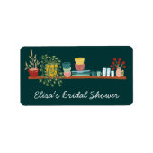 STOCK THE KITCHEN Bridal Shower CUSTOM Cute Etiket (Voorkant)