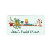STOCK THE KITCHEN Bridal Shower CUSTOM Cute Etiket (Voorkant)