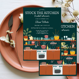 STOCK THE KITCHEN Bridal Shower Cute CUSTOM Kaart