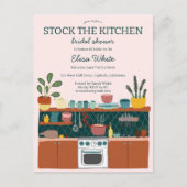 STOCK THE KITCHEN Bridal Shower Cute CUSTOM Uitnodiging Briefkaart (Voorkant)