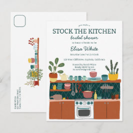 STOCK THE KITCHEN Bridal Shower Cute CUSTOM Uitnodiging Briefkaart