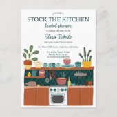 STOCK THE KITCHEN Bridal Shower Cute CUSTOM Uitnodiging Briefkaart (Voorkant)