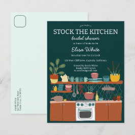 STOCK THE KITCHEN Bridal Shower Cute CUSTOM Uitnodiging Briefkaart