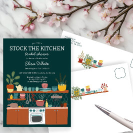 STOCK THE KITCHEN Bridal Shower Cute CUSTOM Uitnodiging Briefkaart