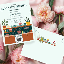 STOCK THE KITCHEN Bridal Shower Cute CUSTOM Uitnodiging Briefkaart