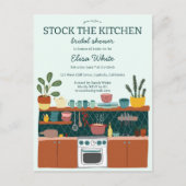 STOCK THE KITCHEN Bridal Shower Cute CUSTOM Uitnodiging Briefkaart (Voorkant)