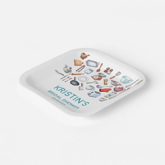 Stock the Kitchen Bridal Shower Kitchen Utensils  Papieren Bordje (Gebogen)