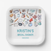 Stock the Kitchen Bridal Shower Kitchen Utensils  Papieren Bordje (Voorkant)