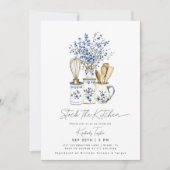 Stock The Kitchen Chinoiserie Blue Bridal Shower Kaart (Voorkant)