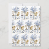 Stock The Kitchen Chinoiserie Blue Bridal Shower Kaart (Achterkant)
