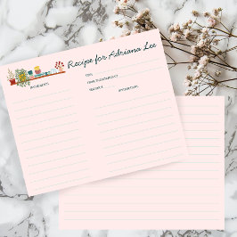 STOCK THE KITCHEN CUSTOM Bridal Shower Recipe Card