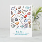 Stock the Kitchen Modern Bridal Shower Kaart (Staand voorkant)