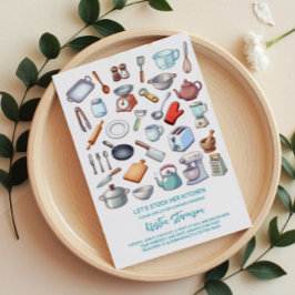 Stock the Kitchen Modern Bridal Shower Kaart