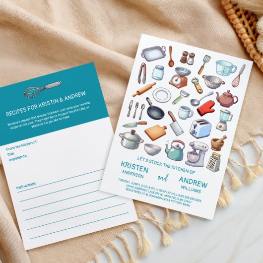 Stock the Kitchen Modern Couples Wedding Shower Kaart