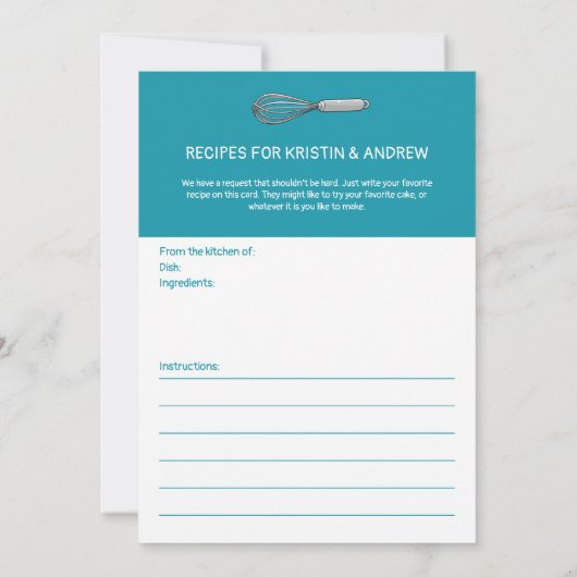 Stock the Kitchen Modern Couples Wedding Shower Kaart (Achterkant)