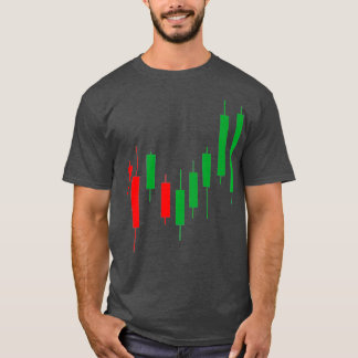 Stock Trader Candlestick Heartbeat Day Broker T-shirt