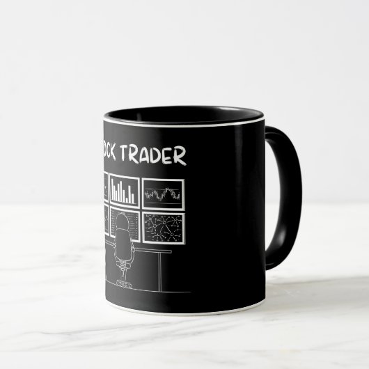 Stock Trader Funny Logo Mok (Voorkant rechts)