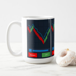 Stock Trader Koffie Mok met Kandelaar Grafiek