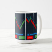 Stock Trader Koffie Mok met Kandelaar Grafiek (Voorkant rechts)