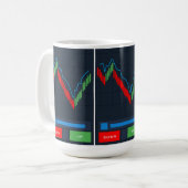 Stock Trader Koffie Mok met Kandelaar Grafiek (Voorkant links)