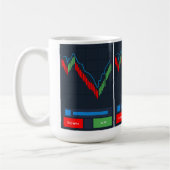 Stock Trader Koffie Mok met Kandelaar Grafiek (Links)