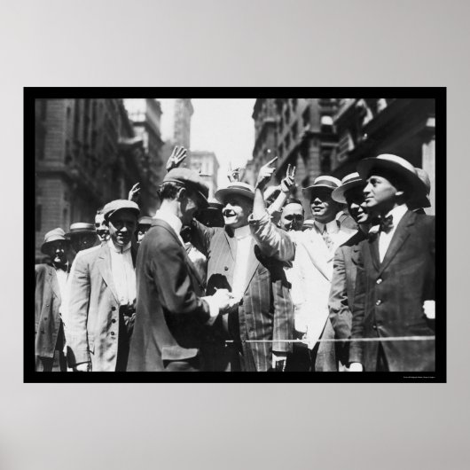 Stock Traders NYC Curb Market 1916 Poster (Voorkant)