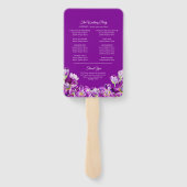 Stockbloemen paars waterverf trouwprogramma handwaaier (Achterkant)